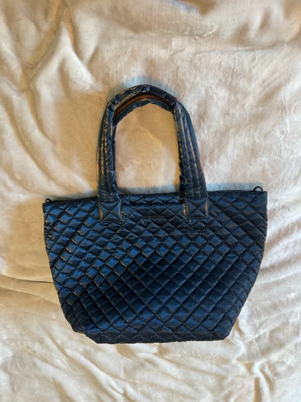 NWT Limited Edition MZ Wallace Quilted Tote Bag, Midnight Liquid